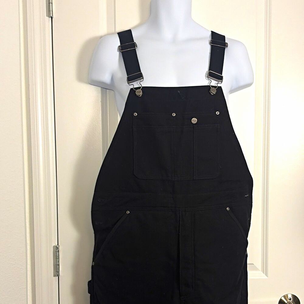 Timberland PRO Gut-Check Insulated Black Canvas Cotton Bib Overalls 36x30